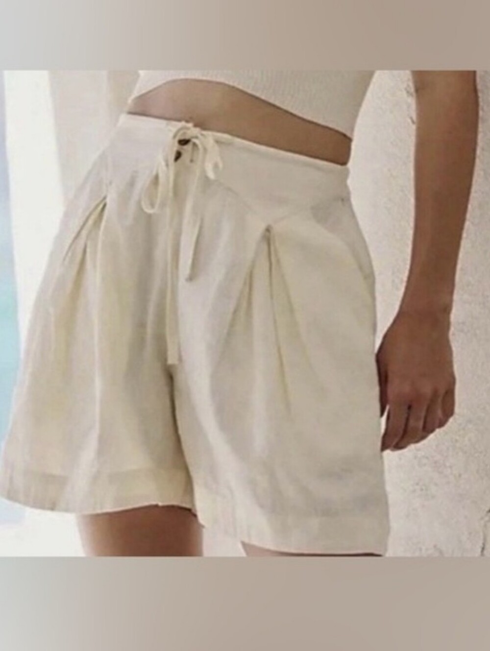 NWOT Free People Breeze Line Shorts M. Linen Shorts FP Beach